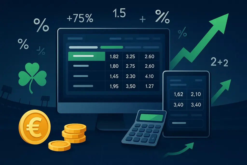 Stratégie premier pari remboursé avec tableaux de cotes et calculs mathématiques